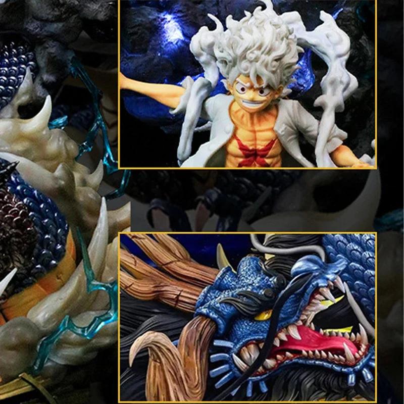 24 см Фигурки One Piece Луффи против Кайдо Аниме Фигурки Луффи Gear 5 Статуя Ника Луффи Фигурка GK Фигурка Модель Кукла Игрушки Подарок