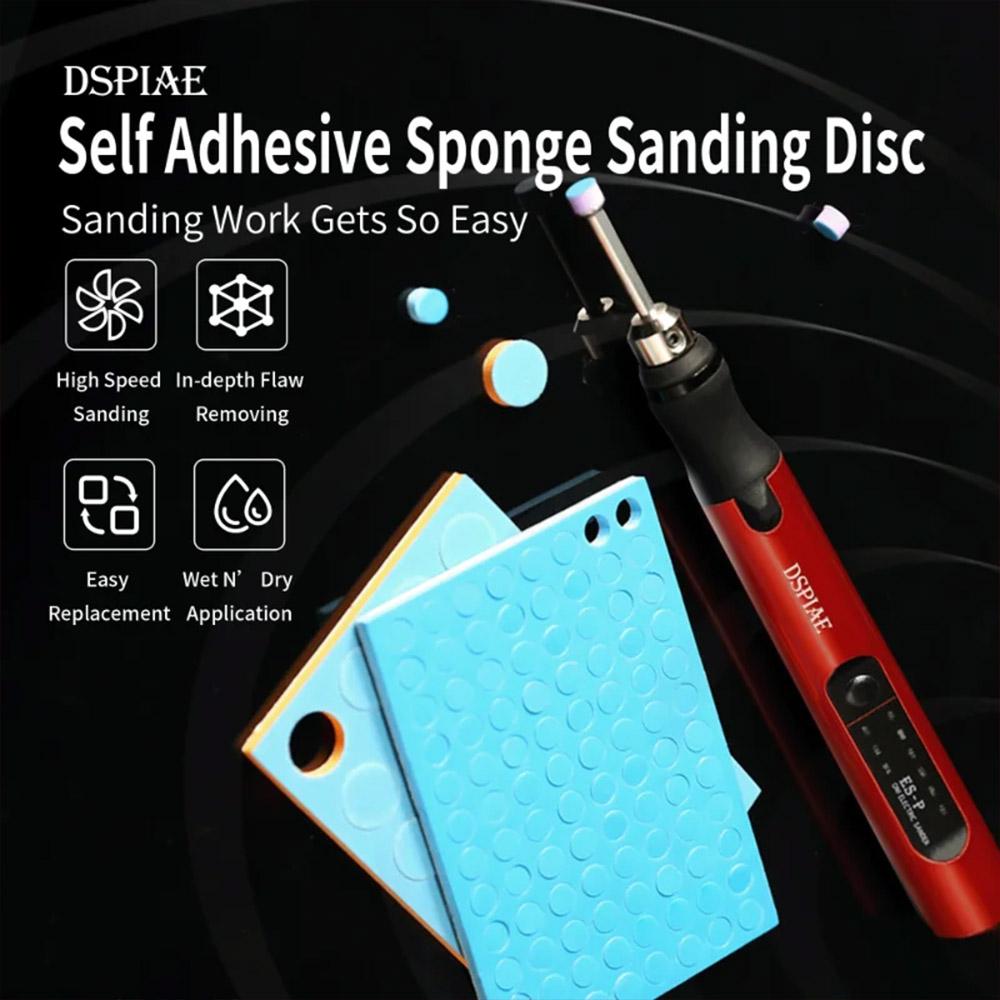 DSPIAE SS-C01 SS-C02 Sanding Sponge Set Grinding Polishing Sandpaper Self Adhesive Sponge Disc Double Side Abrasive Model Tool