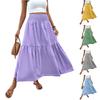Женская модная плиссированная юбка с цветочным принтом и эластичным поясом, свободная юбка-трапеция с карманом