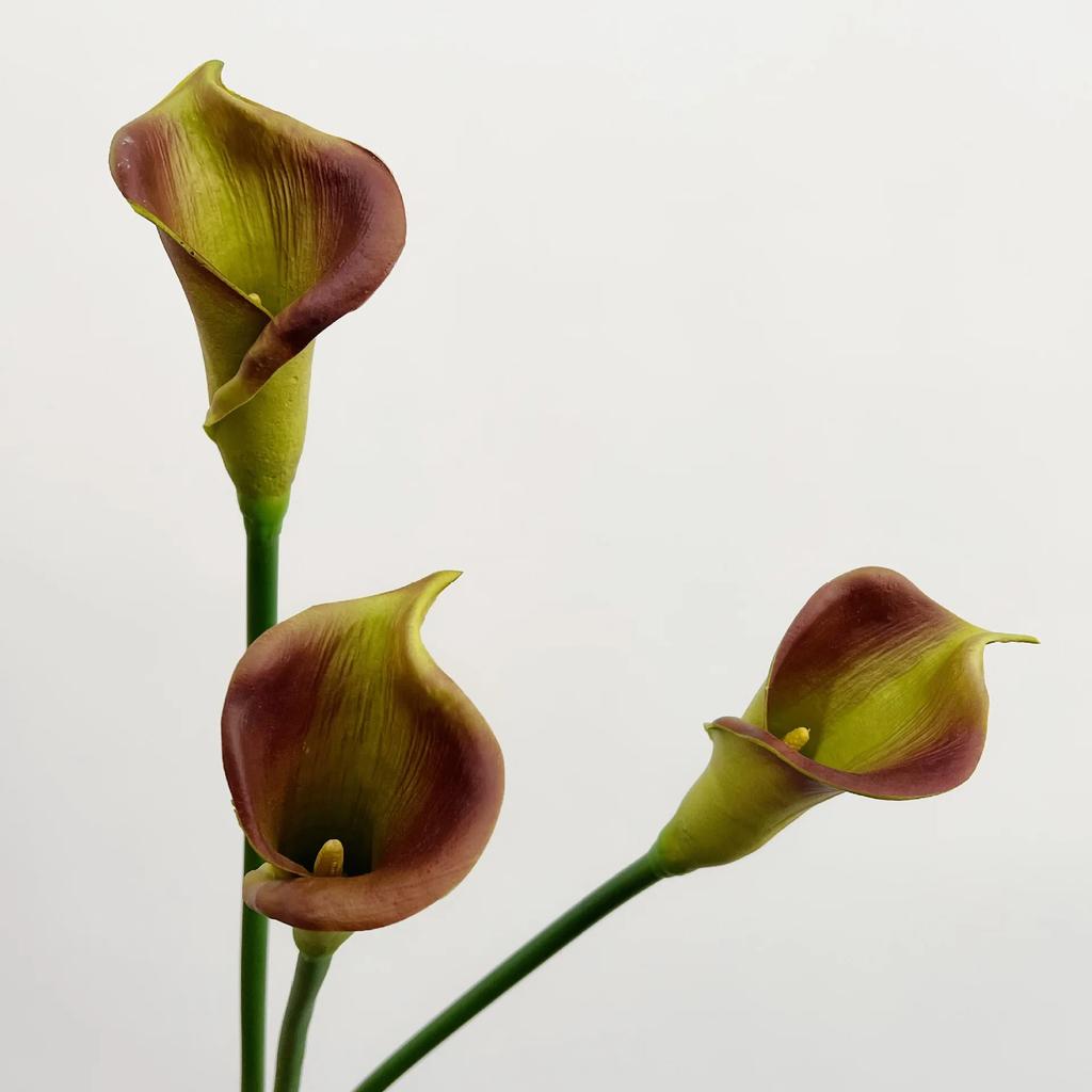 5Pcs White Calla Lily Pu Artificial Flowers Home Living Room Decoration Realistic Hoonlily Fake Flowers Wedding Floral Bouquet