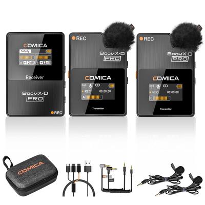 Беспроводная микрофонная система COMICA Pin Microphone Wireless PRO Встроенный микрофон с передачей на расстояние до 200 м с шумоподавлением Микрофон с всенаправленной видеосъёмкой онлайн