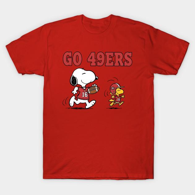 Мужская черная футболка с принтом Go 49Ers – Snoopy &Amp; Хлопковая футболка с принтом Woodstock Football, трансферная бумага, без вырезки