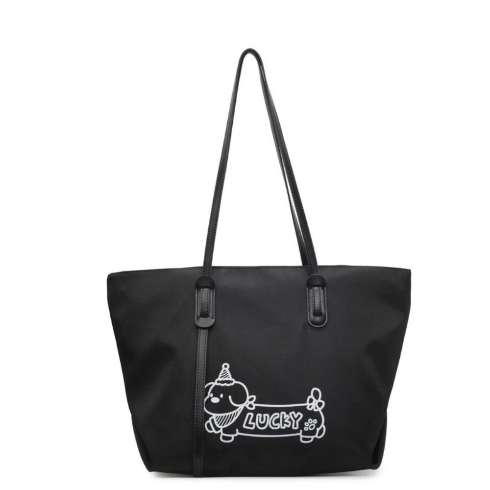 Casual Korean Style Dachshund Tote Bag Graffiti Puppy Cute Armpit Shoulder Bag Commuting Square Underarm Handbag Outdoor