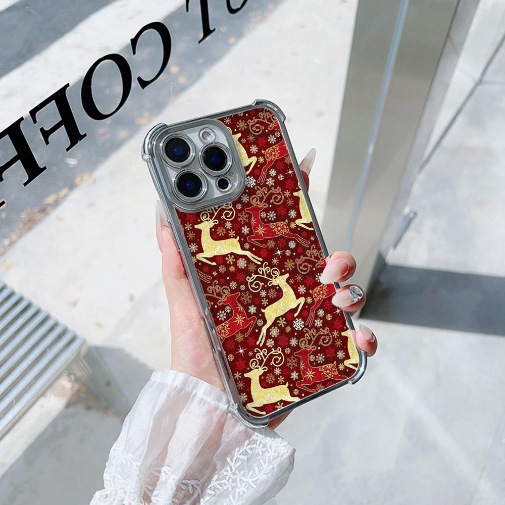 Чехлы для телефонов Ae112 Merry Christmas art из гальванизированного ТПУ для Xiaomi 11 Lite 5G Redmi Note 13 11 Pro 12C 9S 14C Huawei P40 с защитой на четыре угла