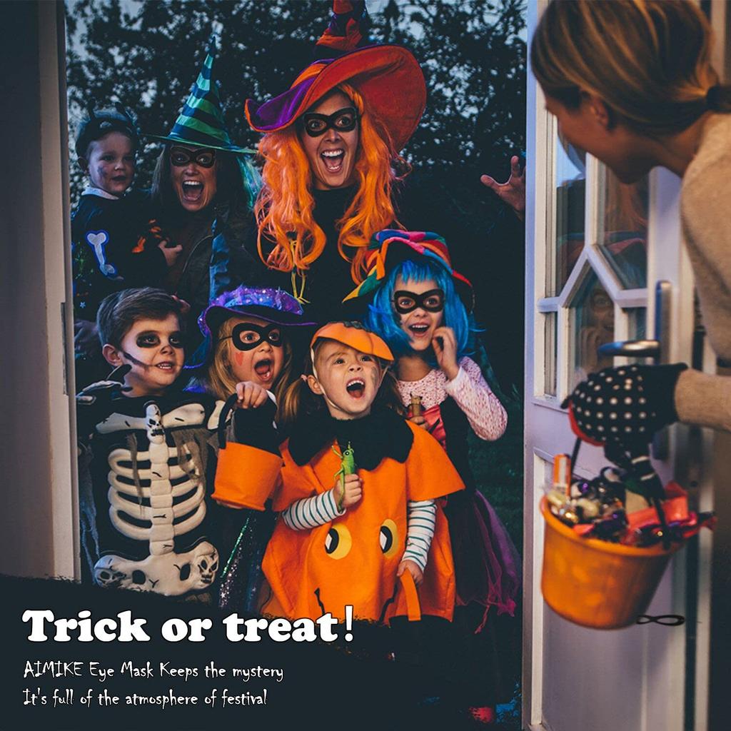 AIMIKE Супергерой Черный Фетр Глаз Хэллоуин Регулируемые Полумаски с Резинкой Идеально для Вечеринок и Косплея Маски, Набор из 2 штук, Маски, Наряд