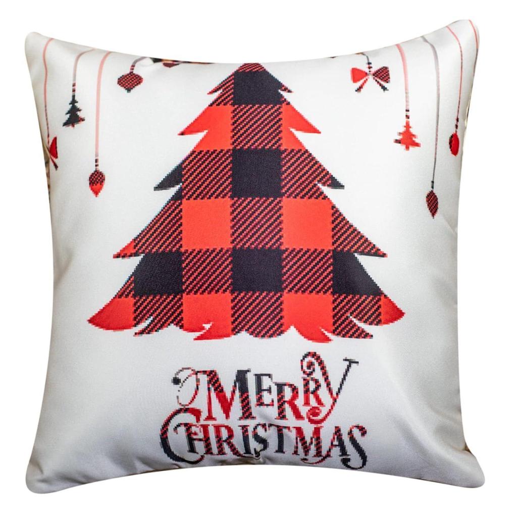 Decorative Merry Christmas Satin Cushion Cover 16 inch x 16 inch Set of 5, Cusion Cover for Sofa 16" 16, Christmas Home Decor