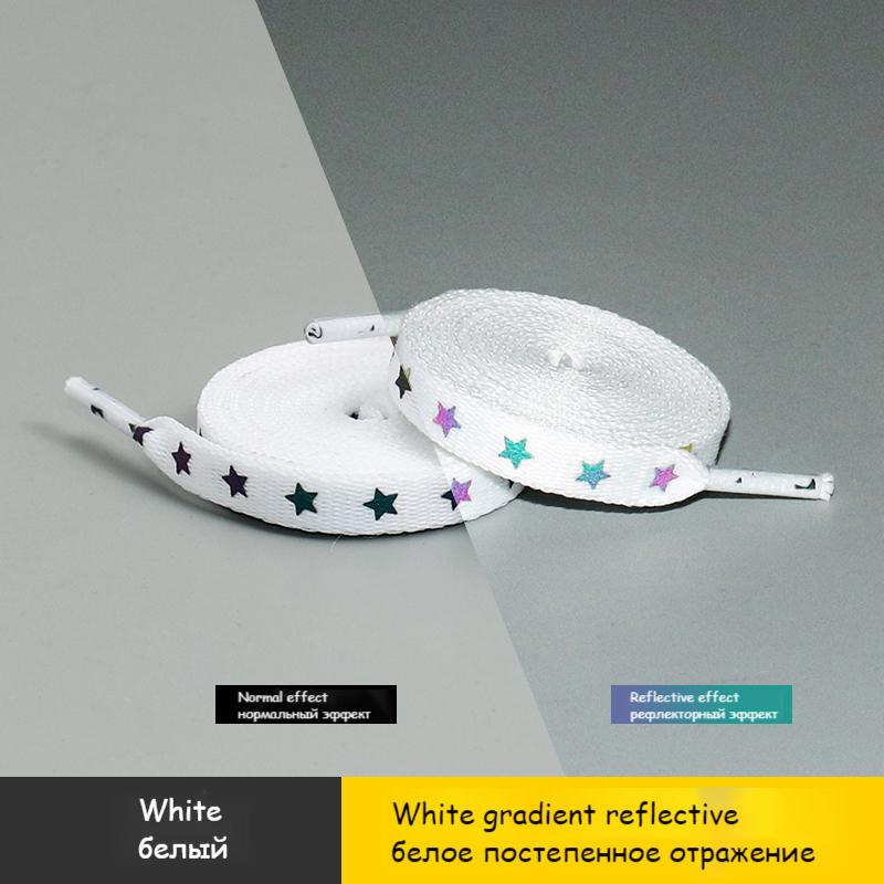 Fashion Holographic Wild Shoe Laces Flat Shoestring Sneakers Shoe Strap Double-sided Reflective Highlight Luminous Shoelaces