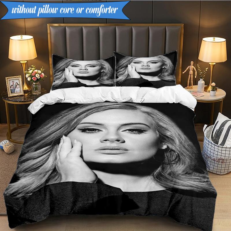 A-dele's pop music 3pcs K-pop music group Bedding set,Ideal for Bedroom, Dormitory,Including Duvet Cover And 2pcs Pillowcases,Fan gifts