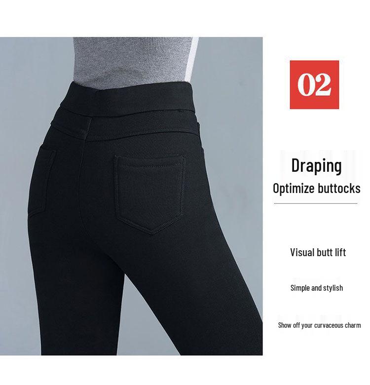 Женские джинсы с высокой талией и флисовой подкладкой, стройнящие – Зимний стиль, Универсальные, Эластичные, Брюки-гаремы облегающего кроя