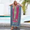 2024 European-American Middle East Beach Robe: Loose, Stylish Bikini Cover-Up with Positioning Print for Sun Protection