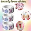 Цветные наклейки в форме бабочек и цветов, Запечатывающие наклейки, Декоративные наклейки для подарочных коробок, Канцелярские товары