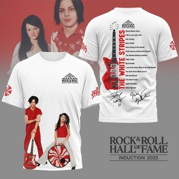 The White Stripes 2025 Зал славы рок-н-ролла Футболка Унисекс Все размеры Унисекс Футболка