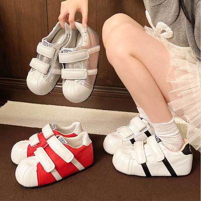 Нишевый дизайнерский смысл ракушка голова внутренняя высота увеличение хлебные туфли женские новые осенние универсальные липучки повседневная обувь