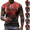 Men's Fashion Short Sleeve Round Neck Halloween Printed Casual Shirt Top