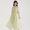 Cotton Drawstring Waist Slimming Dress Women's Two-Piece Set
