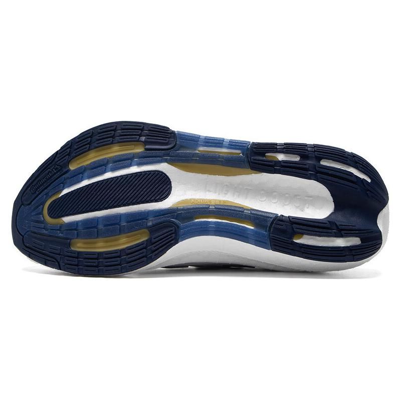 Adidas UltraBoost Light White Dark Blue Men Sneakers Crystal-White Gold-Metallic ID3285