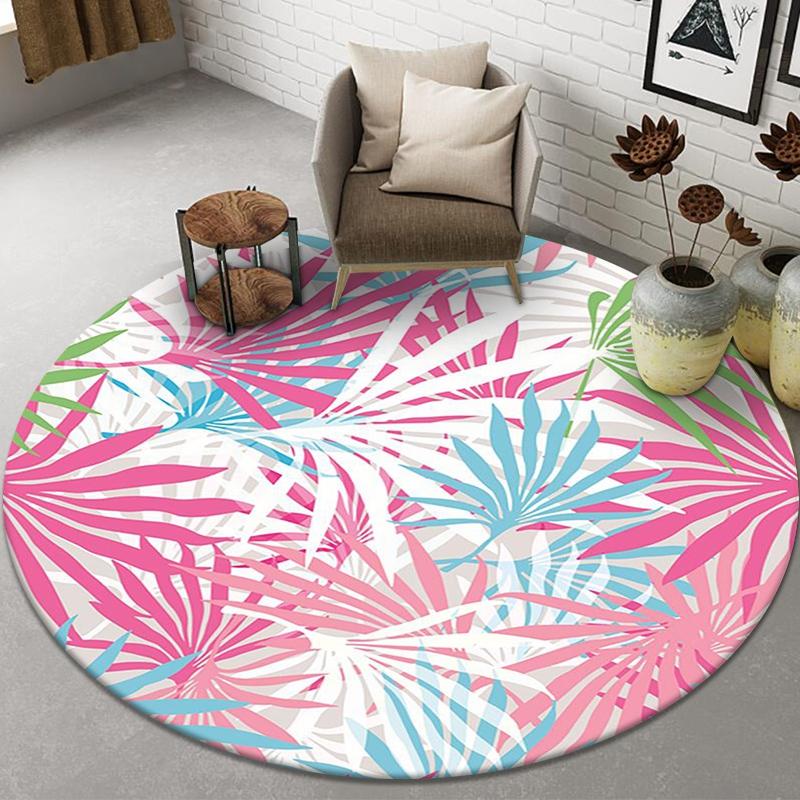 Cute Animal Print Pattern Round Floor Mat Home Bedroom Living Room Decorative Floor Mat Doormat