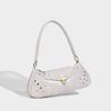 Текстурная нишевая сумка подмышку для женщин 2025 весна новая трендовая модная сумка-багет универсальная на плечо через плечо