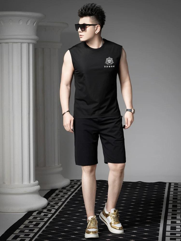 European Style Trendy Outerwear Vest Men's Tank Top 2025 Summer New Printed Round Neck Sweatshirt Sleeveless T-Shirt for Men