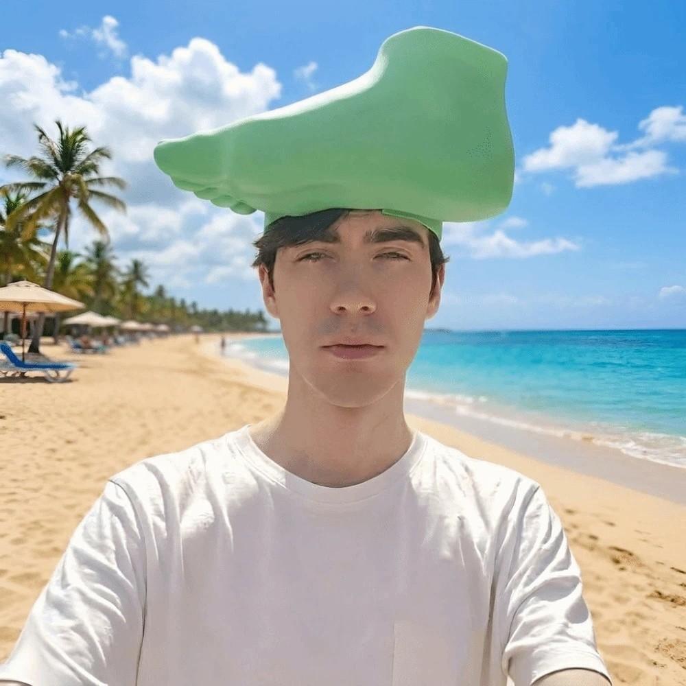 3D Printing Foot Shape Sun Hat Adjustable Funny Sunshade Cap Sun Protection Cap Outdoor Activities