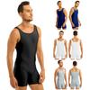 Mens Sleeveless Stretchy One Piece Sport Gym Bodysuit Leotard Clubwear