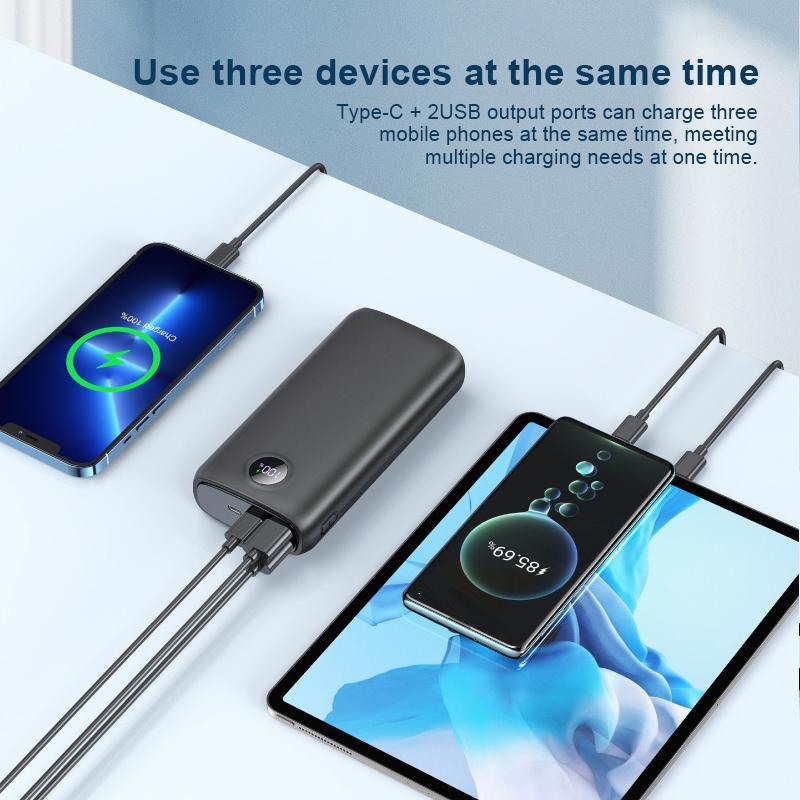 QGeeM Power Bank 20000mAh with 22.5W PD Fast Charging Powerbank Portable Battery Charger For iPhone 14 13 12 Pro Max Huawei SCP Charging Xiaomi