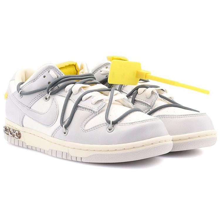 Off-White x Nike Dunk Low Лот 41 из 50 Унисекс Кроссовки Парусный Нейтрально-серый Кремень-серый DM1602-105