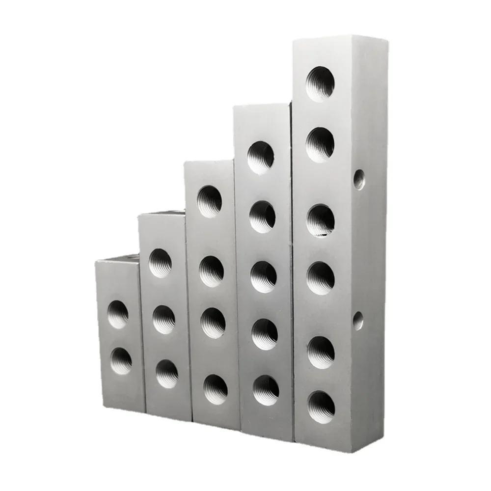 1/8" 1/4" 1/2" BSP Внутренняя резьба 2 3 4 5 6-ходовой 4-8 портов Сплошной алюминиевый коллекторный блок-распределитель Пневматический фитинг Компрессор воздуха