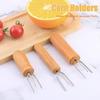 Wood Handle Corn Holders Anti Scalding Barbecue Needle Durable Barbecue Fork