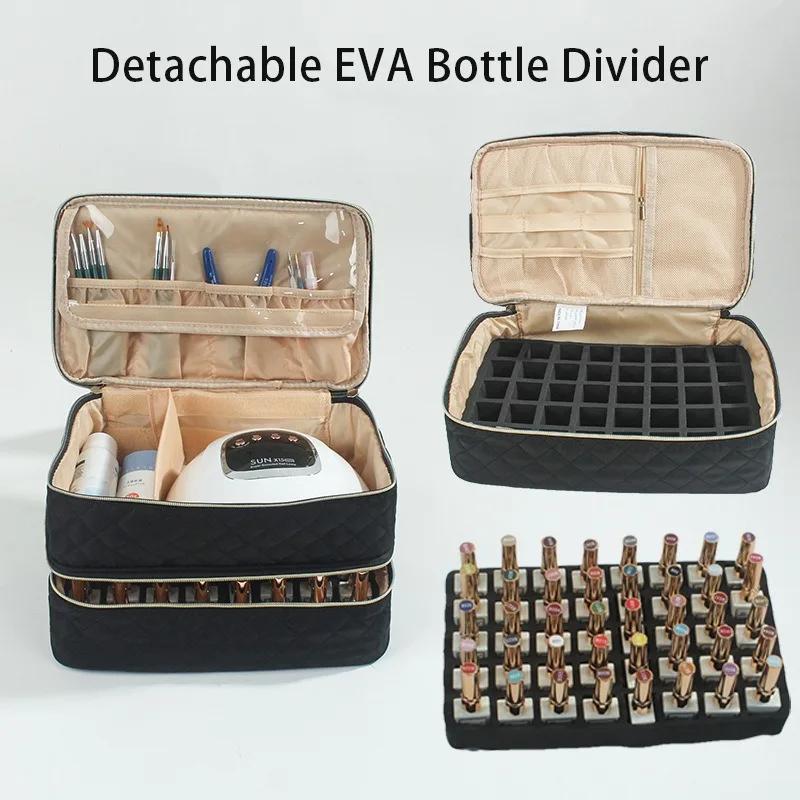 Сумка для хранения лаков для ногтей с 40 отделениями, чехол для эфирных масел, портативная косметичка, большая сумка-органайзер с ручкой для путешествий, для маникюрного салона