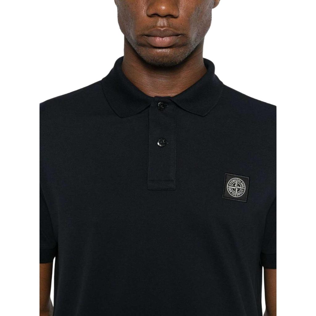STONE ISLAND Поло с коротким рукавом и логотипом для мужчин, синий K1S1522002-SCS0017-V0020
