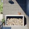 VidaXL Firewood Rack White 100x40x60 Cm Steel, Log Store, Fireplace Log Holder, Stand of 850983