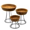 Teak Serving Bowls With Stands Set of 3