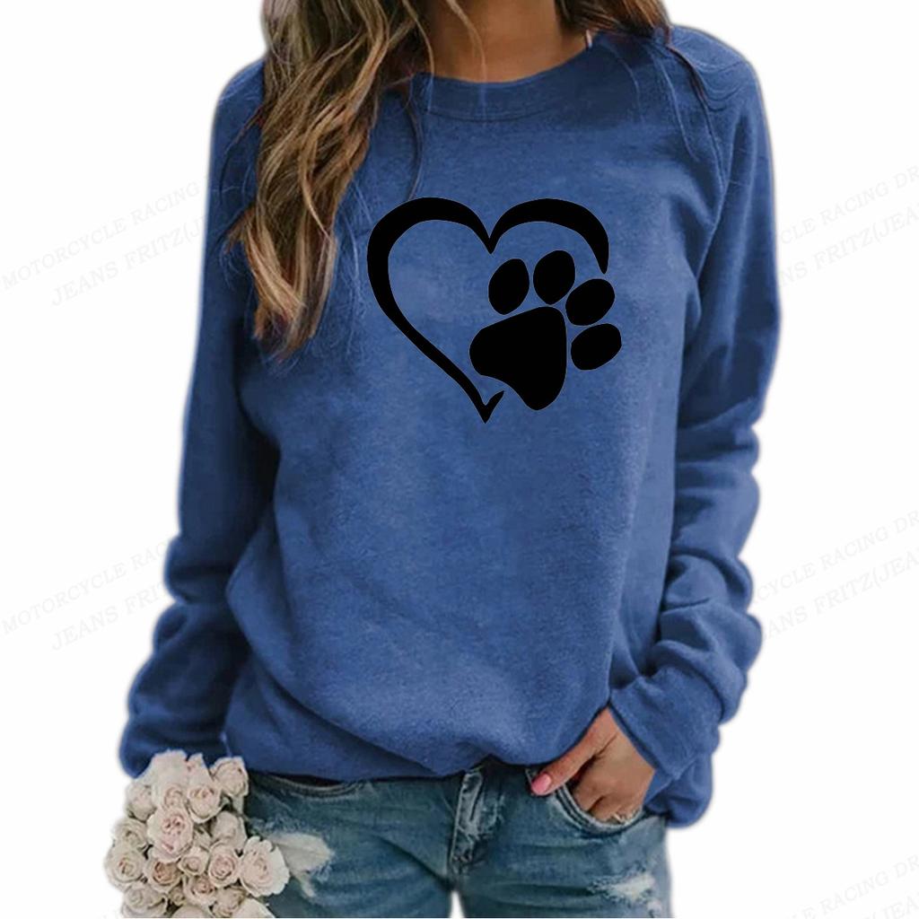 Женские толстовки с круглым вырезом, модные спортивные костюмы с 3d принтом животных, собак, лап для девочек, спортивные костюмы большого размера, пуловер, одежда с длинными рукавами, пальто