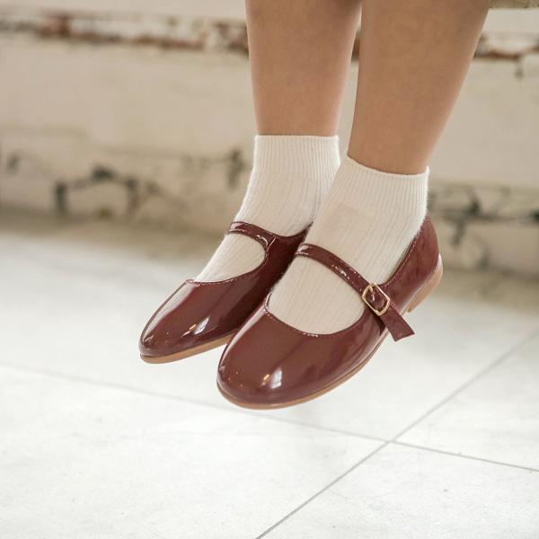 Baby Jam Girls' Emily Flat Shoes Wine-Y136