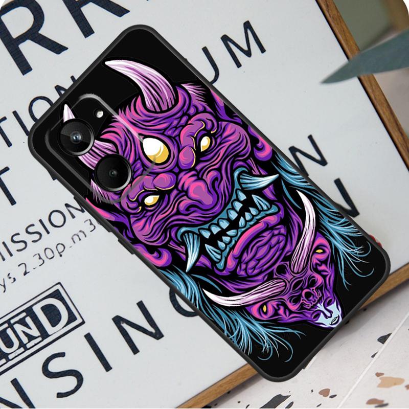 Japanese Hannya Mask For Realme 12 11 10 9 Pro Plus GT5 GT Neo 6 C55 C53 C51 C35 C33 C30 C25s C21Y C31 C67 Case
