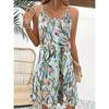 Floral Print V Neck Dress, Vacation Sleeveless Dress For Spring & Summer, Women's Clothing