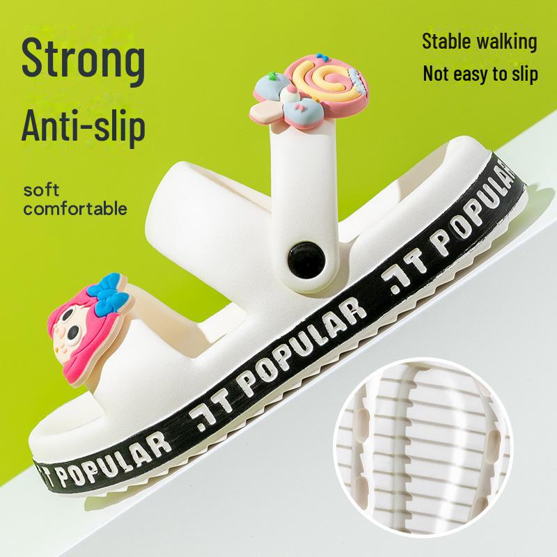 Женские пляжные сандалии с рисунком на толстой подошве, нескользящие, двухсторонняя летняя обувь