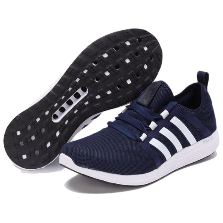 Adidas Амортизирующие Нескользящие Износостойкие Низкие Повседневные Беговые Кроссовки Унисекс Темно-синие AQ3127