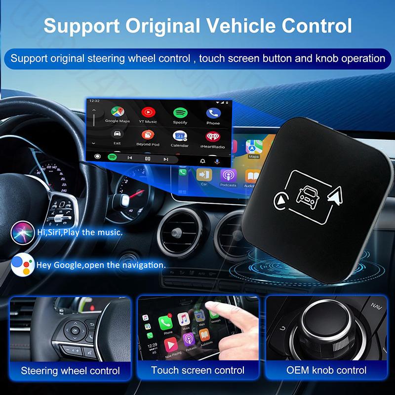 Универсальный автомобильный беспроводной CarPlay бокс Беспроводной Android Auto 2-в-1 адаптер для Toyota VW Golf Mazda Honda Peugeot Seat Fiat KIA