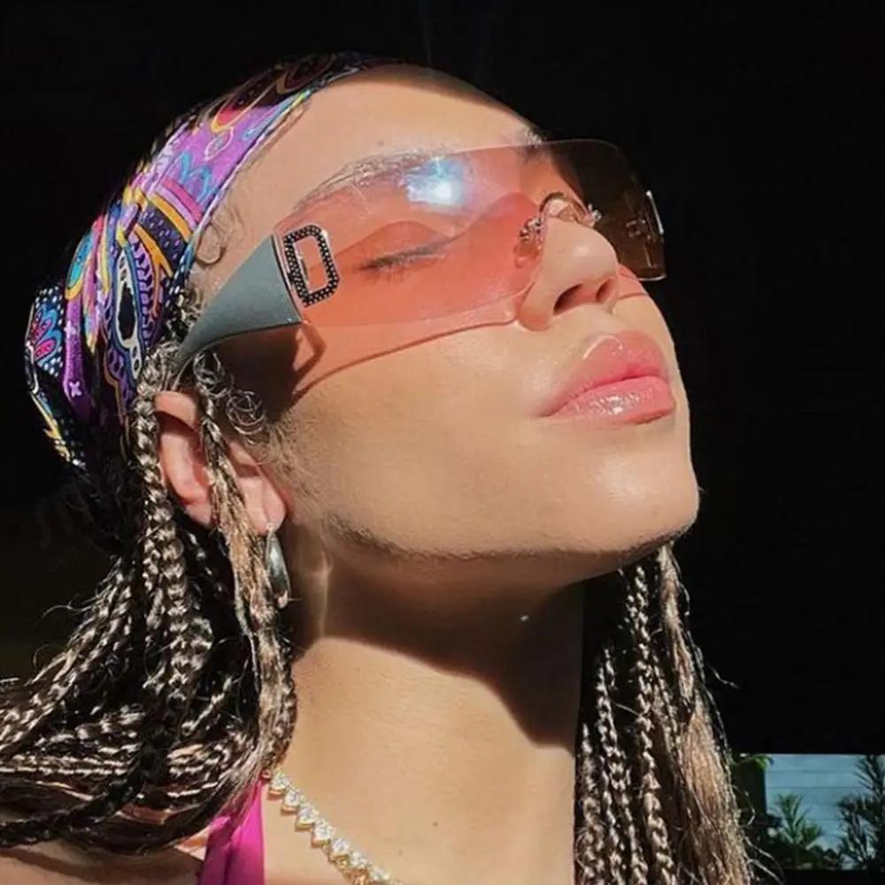 Роскошные солнцезащитные очки Y2K цельные Женские Дизайнерские Новые Панк Спортивные Солнцезащитные очки Мужские Очки Тени UV400 Модные Очки с Буквами