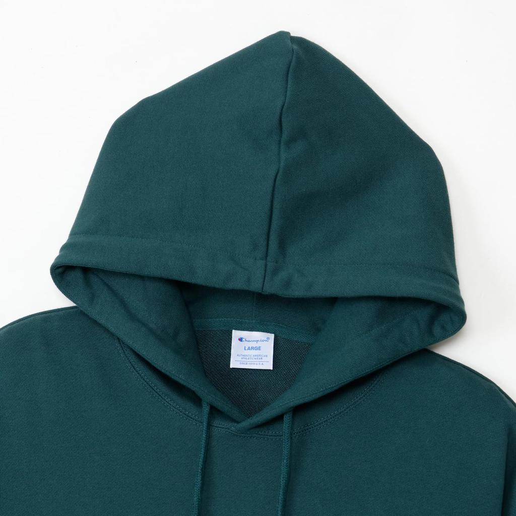 Длинный круглый логотип One Point, свободный капюшон с капюшоном, темно-зеленый [Champion], толстовка, рукав, шея, вышивка, посадка, плечо, толстовка, C8-A122Z мужская,