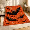 Grinning Bats With Stars and Crescent Moons Coral Fleece Blanket