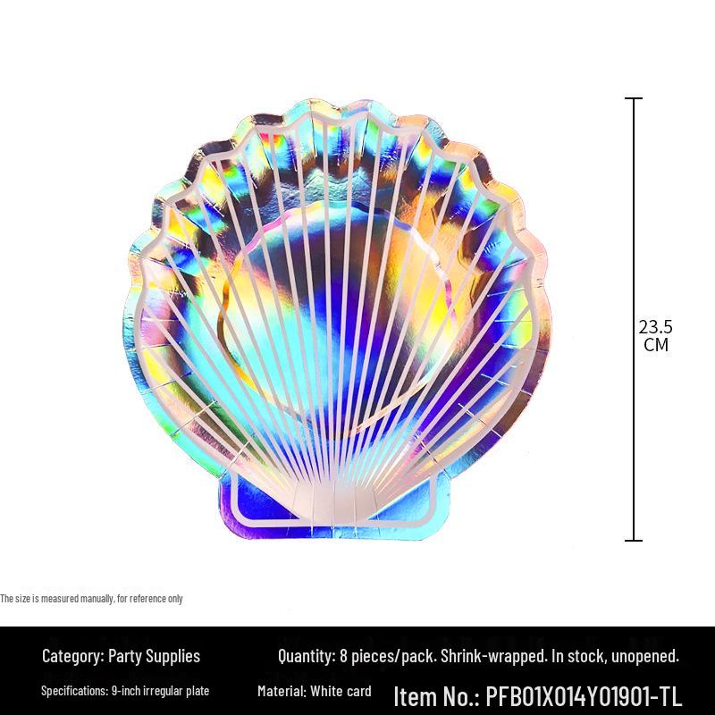 Набор одноразовой посуды для вечеринки «Ракушка» для детей: Бумажные тарелки и стаканчики для праздников