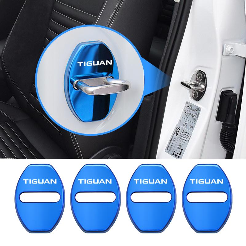 VW Valve Stems Caps 4Pcs Car Door Lock Protective Cover Stickers Auto Accessories For Volkswagen VW RLine R Golf Amarok T5 Phaeton