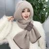 Winter Knitting Hat Scarf Warm Windproof Ear Protection Cold Weather Outdoor Cycling Women Handmade Knitted Beanie Hat Neck Warmer Scarf