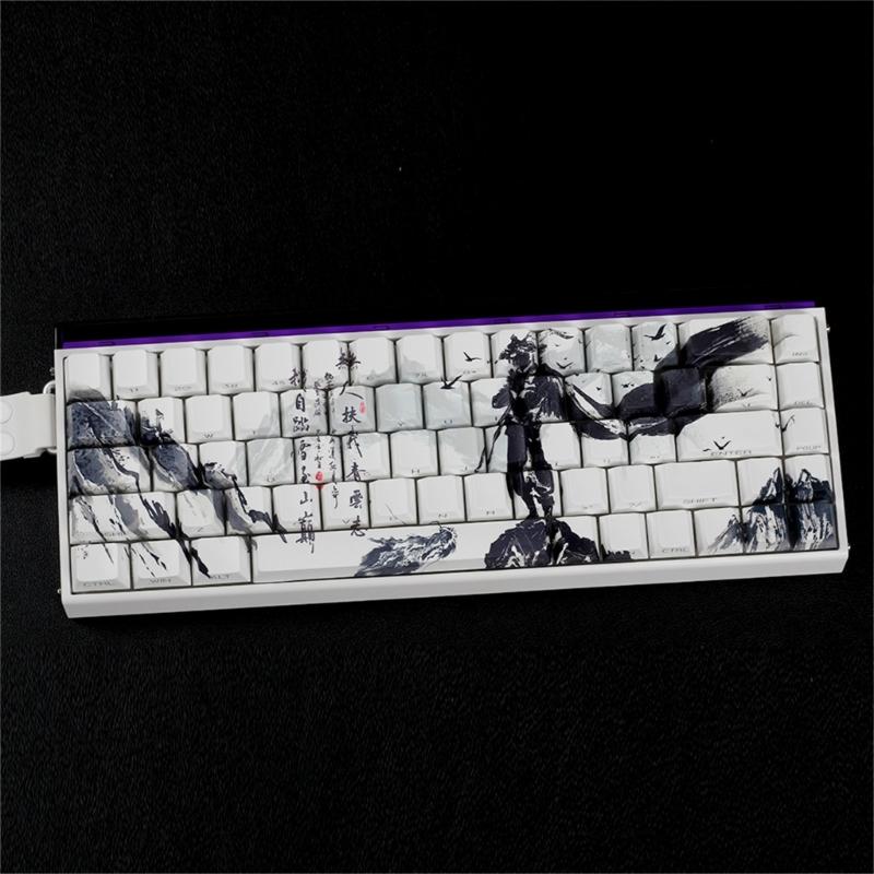 Оригинальные колпачки для клавиш из PBT-пластика, сублимационная печать, боковая печать, для небольших механических клавиатур, раскладка 60% 68%.