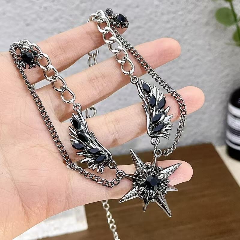 Алмазное колье Star Wings - Модные мужские и женские цепочки на шею в уличном стиле, идеальный выбор для фестивалей и повседневной носки