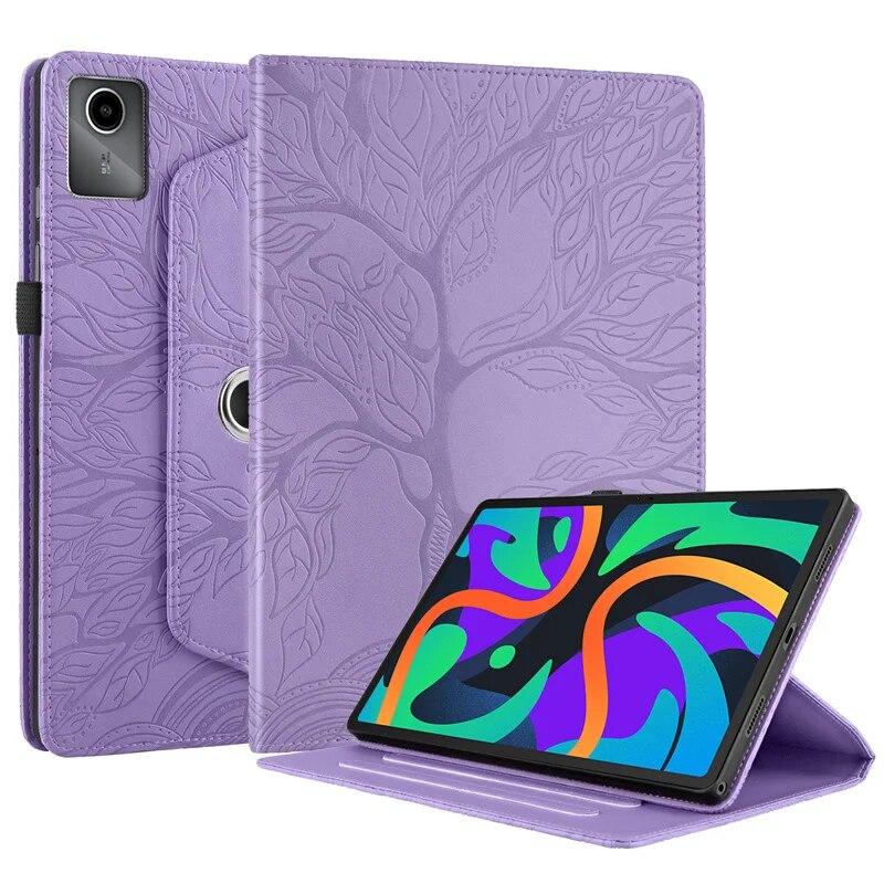 Вращающийся на 360 градусов чехол для Lenovo Tab M11, чехол 2024 с тиснением под дерево, чехол для XiaoxinPad 2024 Xiaoxin Pad 2024, 11 дюймов, чехол для планшета