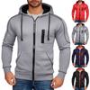 Мужская толстовка с капюшоном, толстовка контрастного цвета, спортивная повседневная куртка на молнии